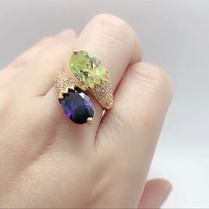 18k Yellow Gold Filled 13CT Emerald Amethyst CZ 💍